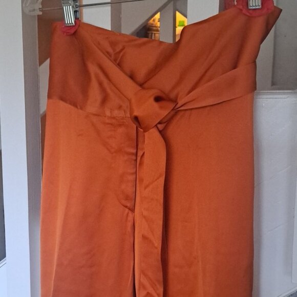 Dries Von Noten  Orange Pants with Wrap around waist zip front 2 pockets cuff 6 - Picture 2 of 8